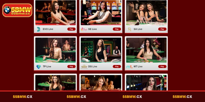 Mga Tagapagtustos ng Mga Larong Live Casino ng 55BMW